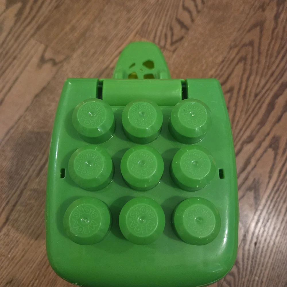Mega Bloks - Green Dinosaur Blocks Storage - Pull Toy for Toddlers